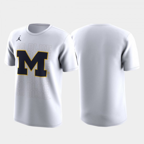 University of Michigan For Men T-Shirt White March Madness Legend Basketball Performance Family on Court Alumni