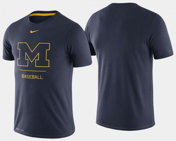 University of Michigan Men's T-Shirt Navy High School College Baseball Dugout Performance