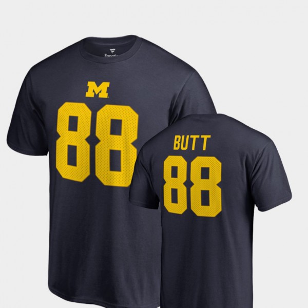 University of Michigan #8 For Men Jake Butt T-Shirt Navy NCAA Name & Number College Legends