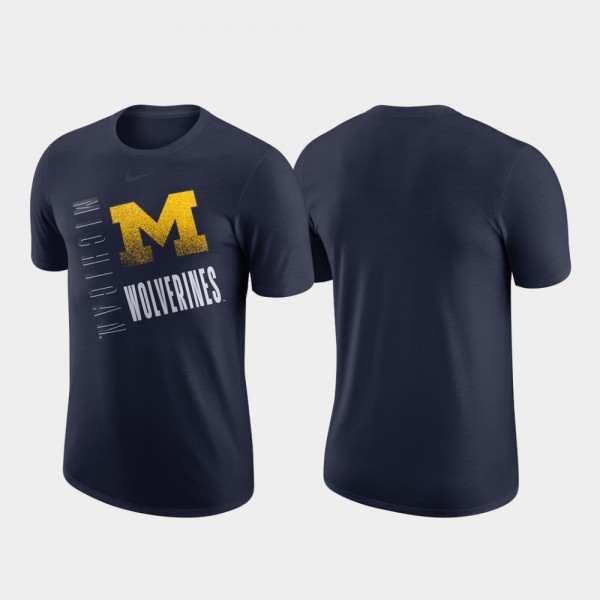 University of Michigan Men's T-Shirt Navy Player Just Do It Performance Cotton