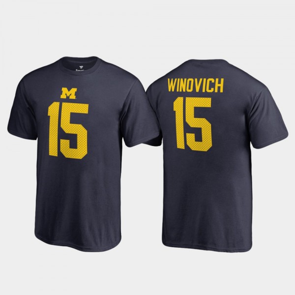 Michigan Wolverines #15 Youth Chase Winovich T-Shirt Navy Name & Number College Legends Official